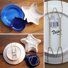 Home Wall Display Plates Hanger W Type Dish Spring Holder Invisible Hook Decors   122933609310